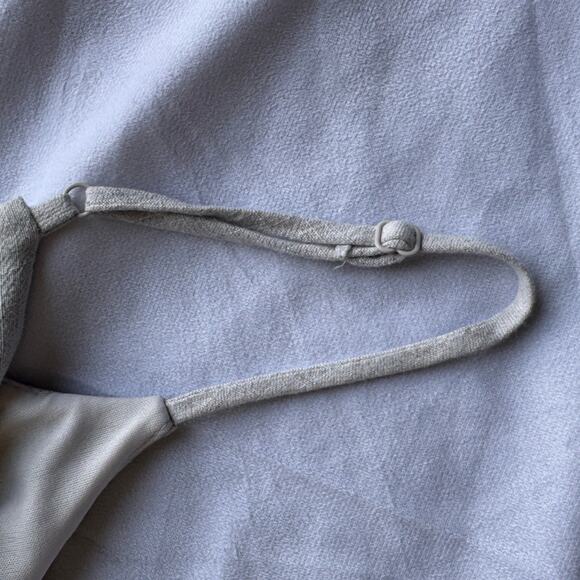 La La Land Crop Crossover Front Bow Tie Back Tank Cream Small USA Linen - Picture 5 of 7